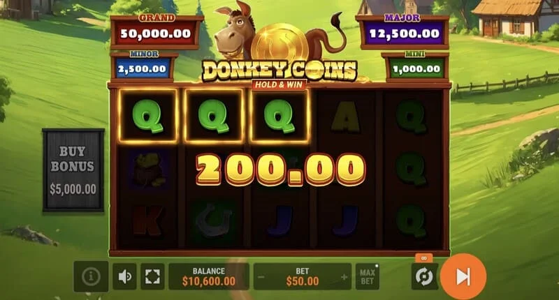 Donkey Coins Hold & Win – Hold & Win režīma palaišana